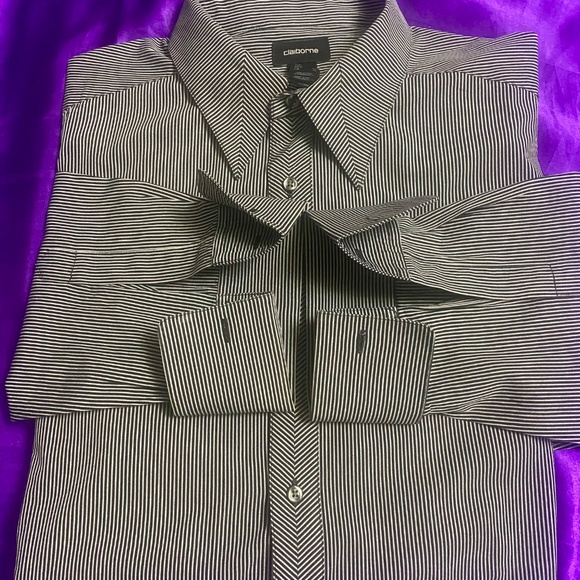 Claiborne Class Cuff Link Shirt Sz XL - Picture 2 of 10